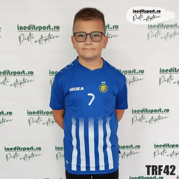 Tricou fotbal copii si adulti LEGEA personalizabil TRF42 XS, Albastru