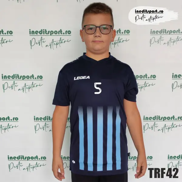 Tricou fotbal copii si adulti LEGEA personalizabil TRF42 XXL, Bleumarin