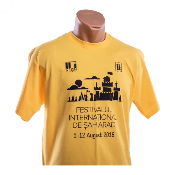 Tricou Galben cu model Sah - Festivalul International de Sah (5-12 August 2018)