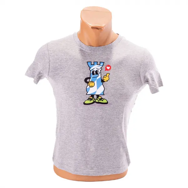 Tricou gri cu model Sah - Turn