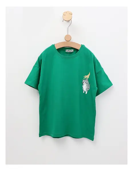 Tricou Lazy Cat, model verde