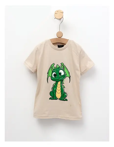 Tricou Moon Dragon, model bej
