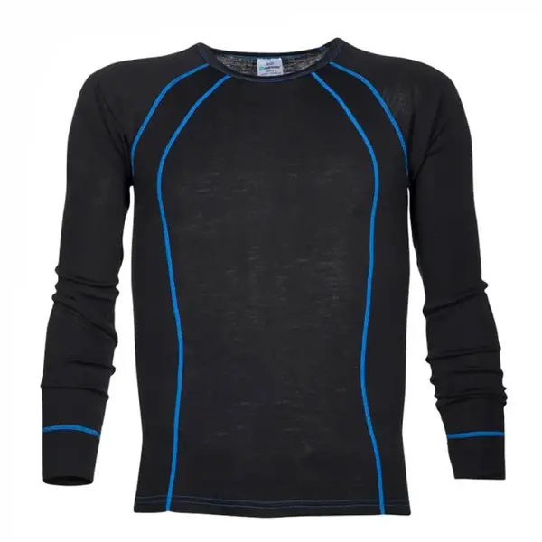 Tricou negru termic din lana merinos, Ardon NAVI S, NEGRU