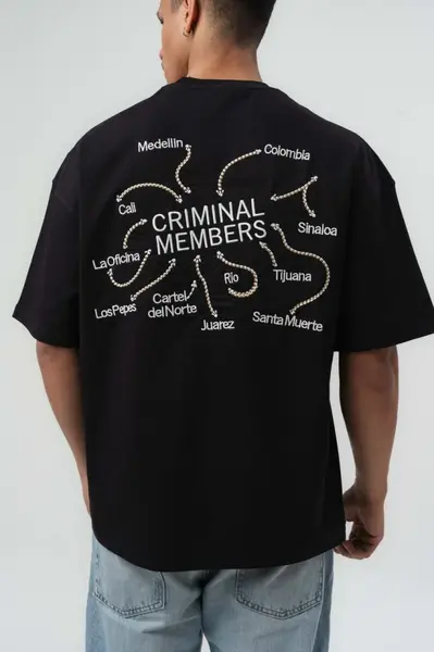 TRICOU OVERSIZE CRIMINAL MEMBERS – BLACK TSES10(238) (MĂRIME: S)