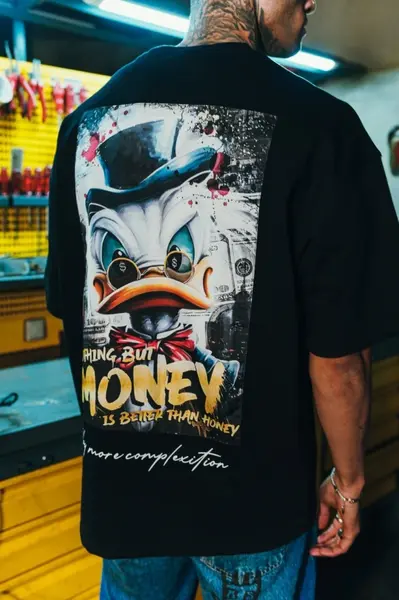 TRICOU OVERSIZE DONALD MONEY – STREETWEAR EDITION BLACK TSES8(55) (MĂRIME: S)