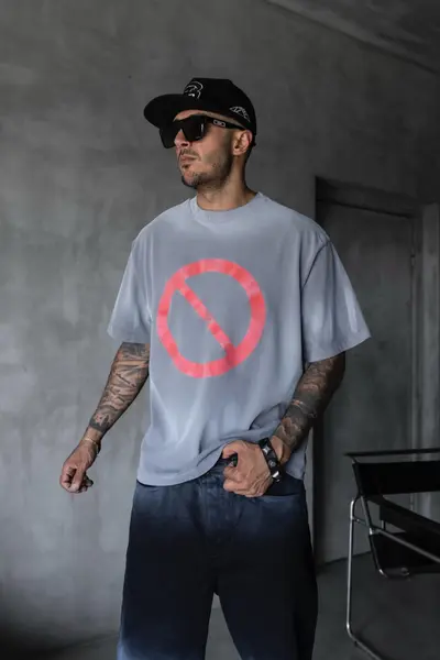 TRICOU OVERSIZE FORBIDDEN GREY TSBI15(1871) (MĂRIME: S)