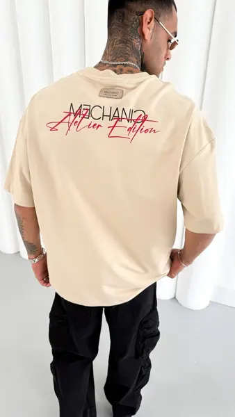 TRICOU OVERSIZE MECHANIC ATILER BEIGE TSMH7(M25-37) (MĂRIME: M)