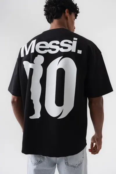 TRICOU OVERSIZE MESSI 10 – BLACK TSES6(179) (MĂRIME: XL)