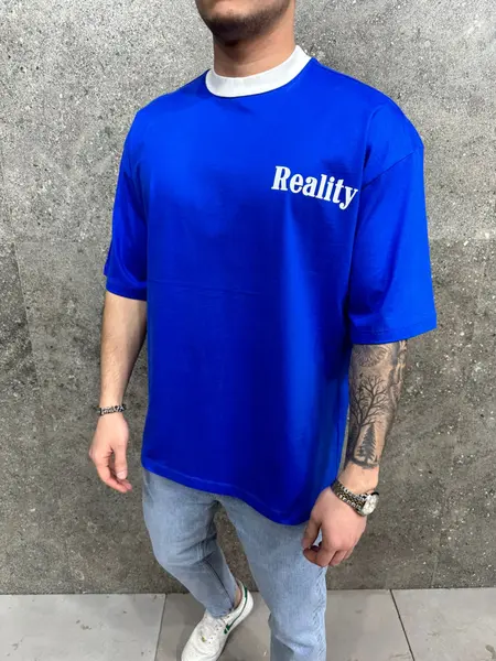 TRICOU OVERSIZE REALITY SAKS-BLUE TSAS389(AJ6310) (MĂRIME: L)