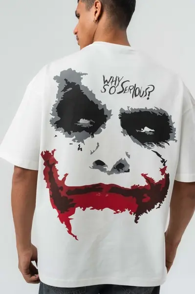 TRICOU OVERSIZE WHY SO SERIOUS – WHITE TSES11(251) (MĂRIME: S)