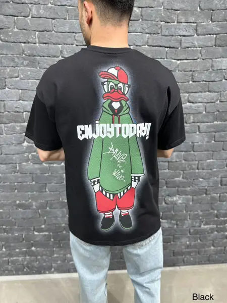 TRICOU OVERSIZED ENJOY BLACK TSAS434(24BRS-049) (MĂRIME: M)