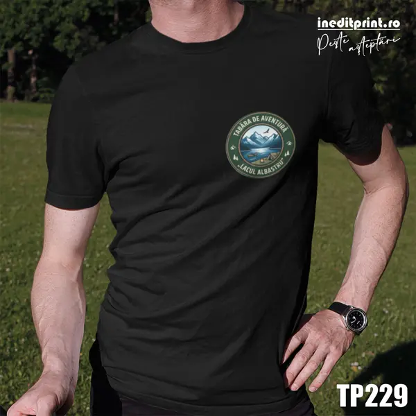 Tricou personalizat tabere TP229 Negru Barbat, S