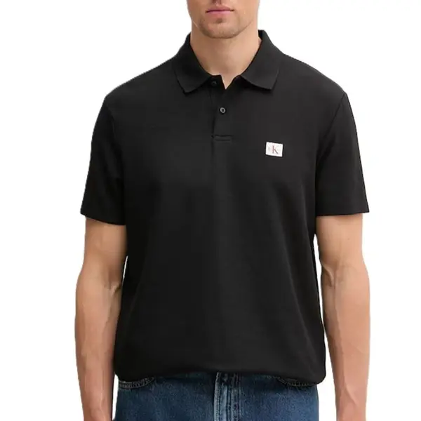 Tricou polo Calvin Klein SS MICRO WAFFLE CLASSIC BADGE PO