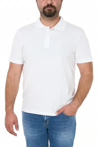 Tricou polo clasic, big size, Patrik, alb (Marime tricou: S)