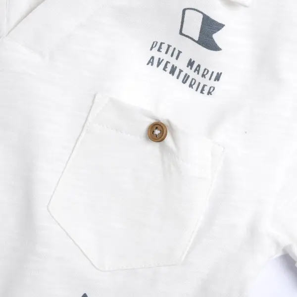 Tricou polo copii Chicco, alb, 33656-68MC