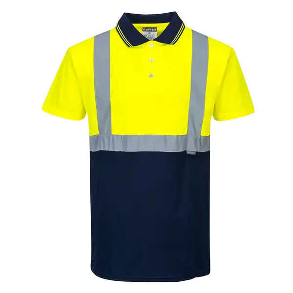 Tricou polo Hi-Vis Clasa 1 două tonuri Portwest S479 galben/navy mărimea M Tricou polo Hi-Vis Clasa 1 două tonuri Portwest S479 galben/navy mărimea M