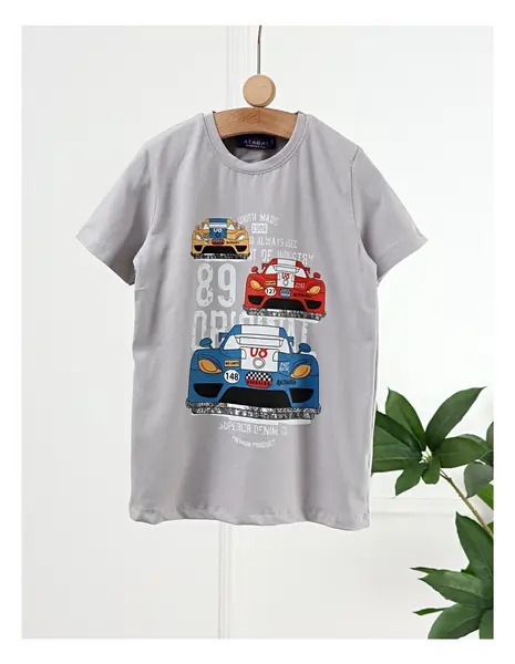 Tricou Race Fast Cars, model gri