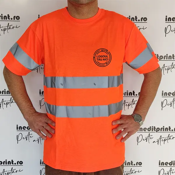 Tricou reflectorizant personalizabil TPR1 Portocaliu, L