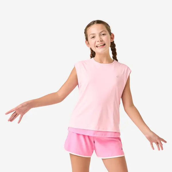 Tricou respirant sport 2 în 1 Roz Fete