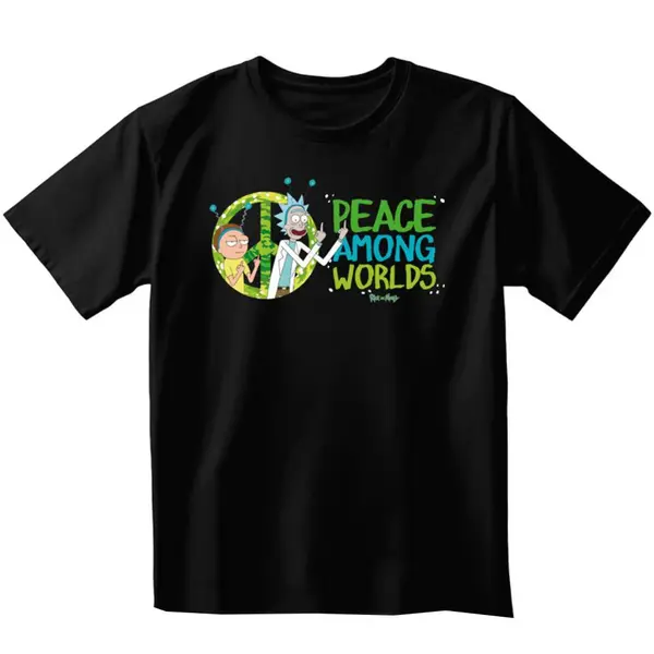 Tricou Rick and Morty - Unisex Black - Peace Among Worlds - L