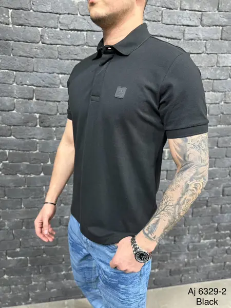 TRICOU SLIM 2.Y.PREMIUM POLO BLACK TSAS443(6329-2) (MĂRIME: XL)