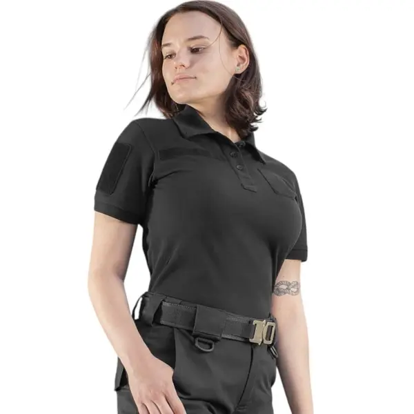 Tricou tactic polo dama negru M-TAC - L