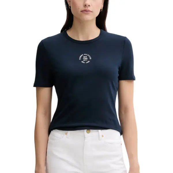 Tricou Tommy Hilfiger STAMP LOGO SLIM C-NK SS TEE