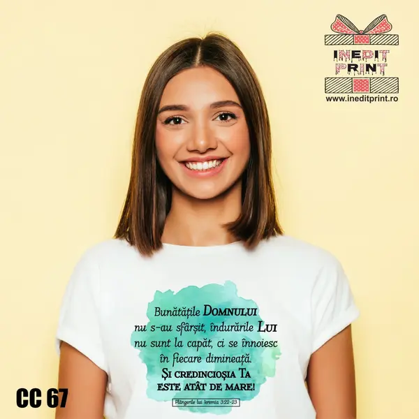 Tricou Verset Plangerile lui Ieremia 3:22-23 CC67 -