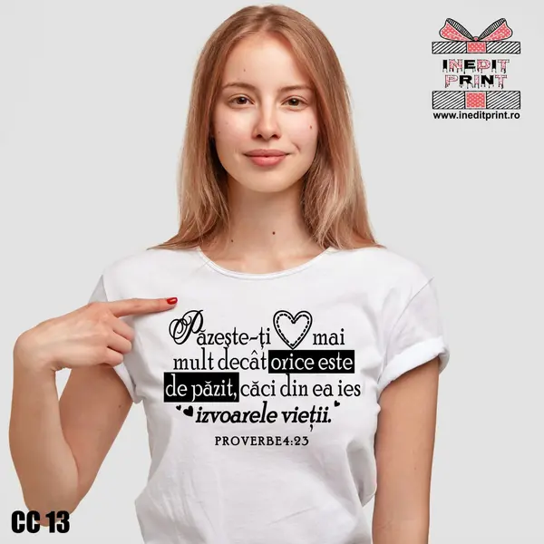 Tricou Verset Proverbe 4:23 CC13 -