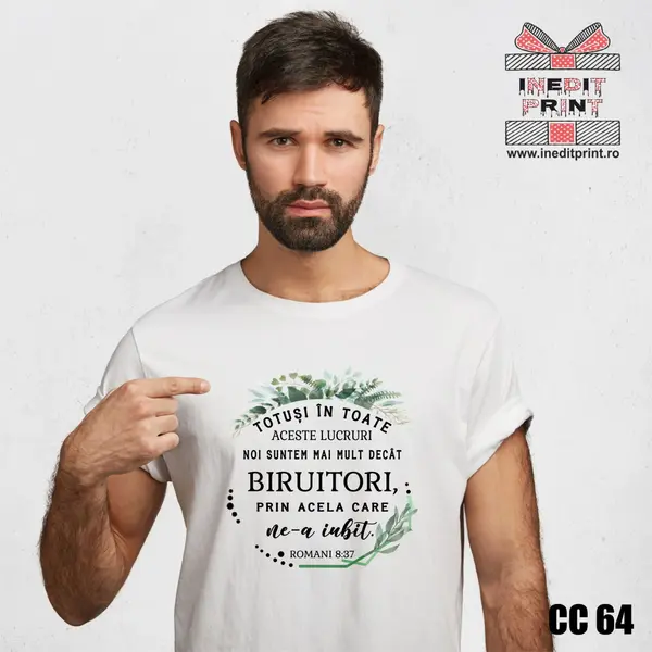 Tricou Verset Romani 8:37 CC64 -