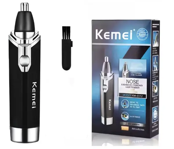 Trimmer de nas si urechi 2 in 1 Kemei KM 6512