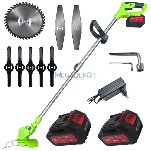 Trimmer electric pe acumulator Nowa, 48V, 2 acumulatori 6000mAh, brat telescopic 90-125 cm, diametru taiere 300 mm, 12 componente