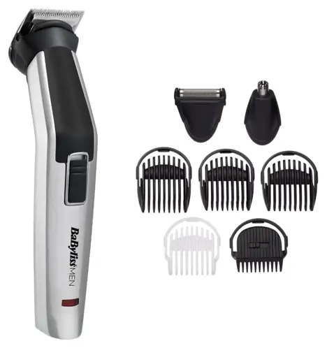 Trimmer pentru față și corp BaByliss - Titanium MT726E, 8 în 1, argintiu