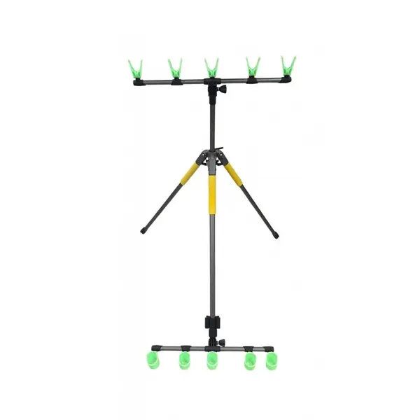 Tripor telescopic cu suport pentru lansete cu 5 posturi