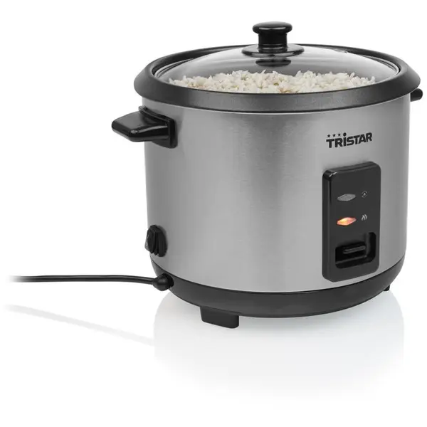 TRISTAR Aparat de gatit orez Tristar RK-6147, 1.5 L, 500 W, 0,8 m, Capac Sticla, Otel inoxidabil
