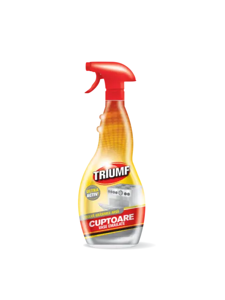 Triumf Degresant Cuptoare și Vase Emailate, Curăță Grăsimea Arsă De Pe Plite și Sticlă, 500 Ml