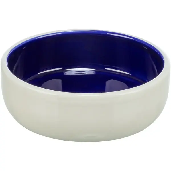 TRIXIE, castron câini, rotund, ceramică TRIXIE, castron câini și pisici, rotund, ceramică, alb și albastru, XS(0.3l, ⌀12cm)