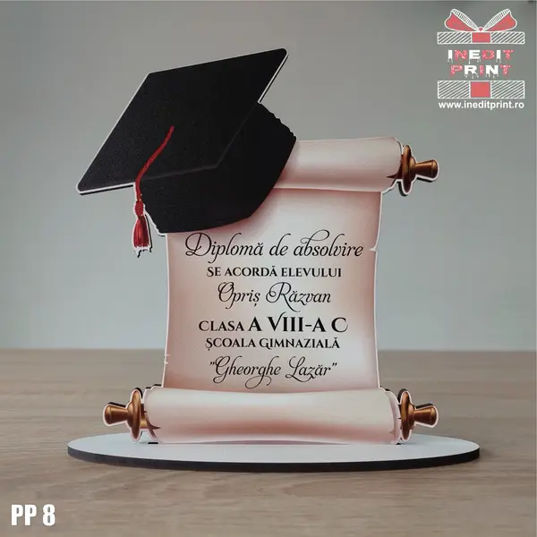 Trofeu personalizat Diploma de absolvire PP8