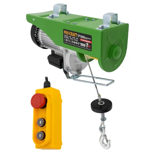 Troliu Electric palan Procraft TP1000, 1600W, cu kit montare Greutate 1000kg