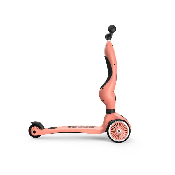 Trotineta copii cu sezut, transformabila 2 in 1, HighwayKick 1 Peach, 1-5 ani, pana la 50 kg, Scoot Ride