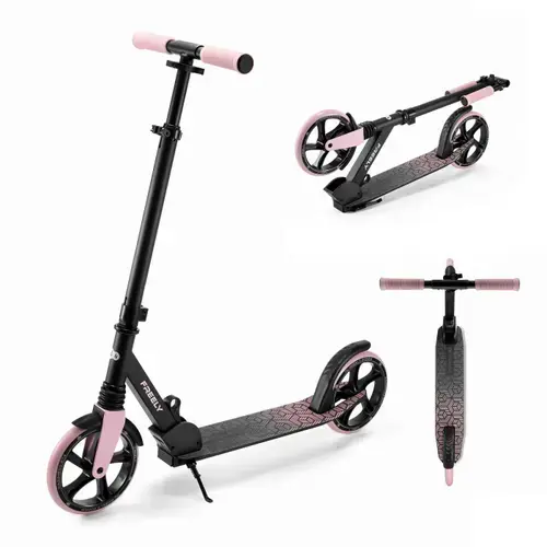 Trotineta copii KinderKraft Freely, Pliabila, Inaltime Reglabila, 5 Ani+, Maxim 100 kg, Roz/Negru