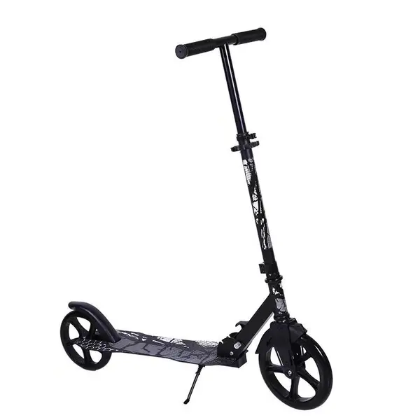 Trotineta copii si adolescenti Novokids Funky Camo PRO Negru Camuflaj, maxim 100 kg, functie Super Brake, diametru roata fata 230 mm
