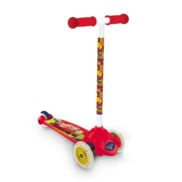 Trotineta cu 3 roti pentru baieti peste 3 ani Mondo Twist&Roll Cars 3 rosu