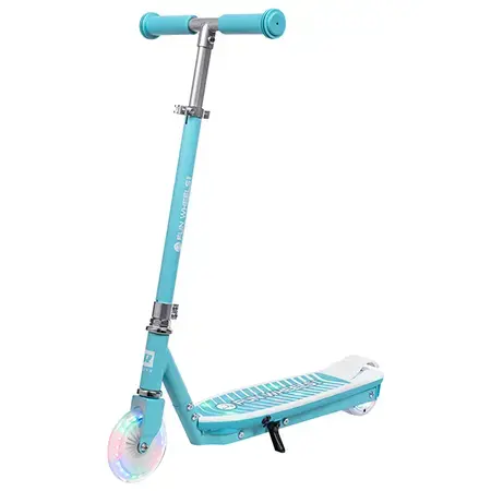 Trotineta electrica Fun Wheels LIGHT pentru copii, viteza maxima de 8 km/h, autonomie 6km, 50 W, IPX4, Albastru