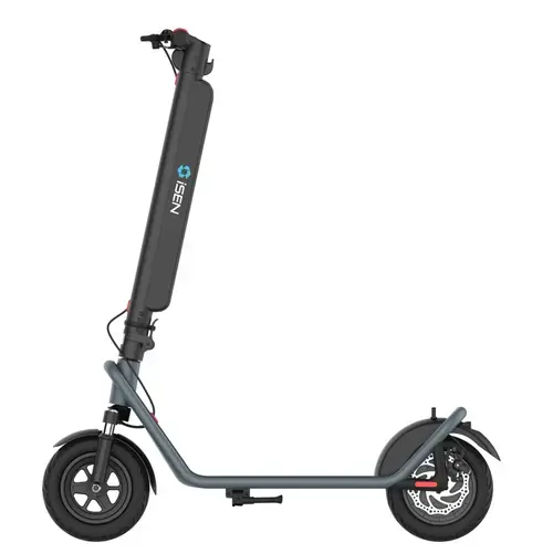 Trotineta electrica pliabila iSEN X11, roti 10inch, suspensie fata, motor 500W, autonomie 50km, viteza maxima 35km h, baterie detasabila (Albastru)