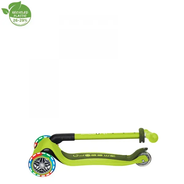 Trotineta Globber Primo verde cu 3 roti LED, pliabila, ghidon reglabil, platforma antialunecare, greutate suportata 50 kg , varsta 3 ani+