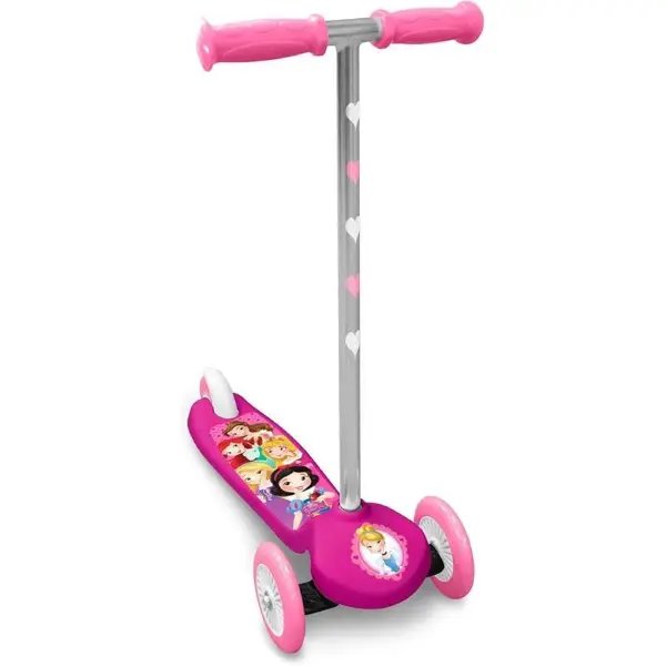Trotineta intuitiva cu 3 roti, multicolor, manere confortabile, platforma antiderapanta, roti acoperite cu material PVC, frana posterioara cu piciorul, Princess, Disney Engros