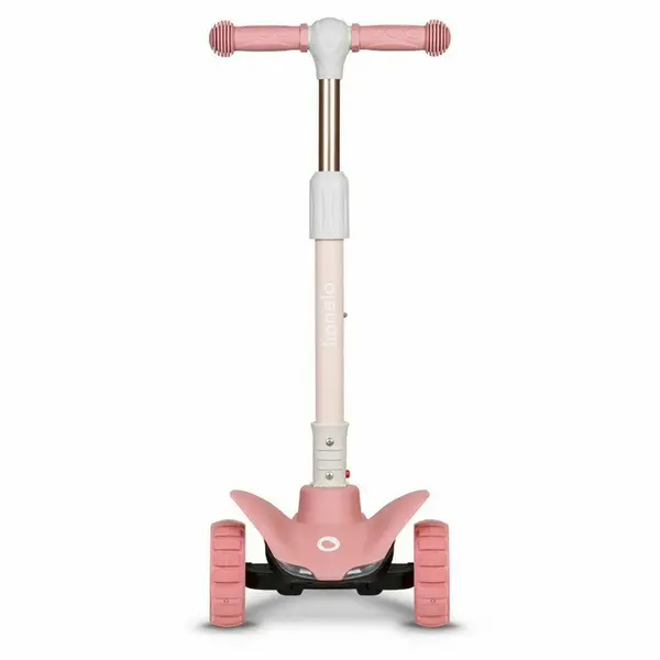 Trotineta Lionelo Timy Roz cu 3 roti LED, ghidon reglabil, pliabila, platforma antiderapanta, greutate suportata 50 kg, varsta 3 ani+