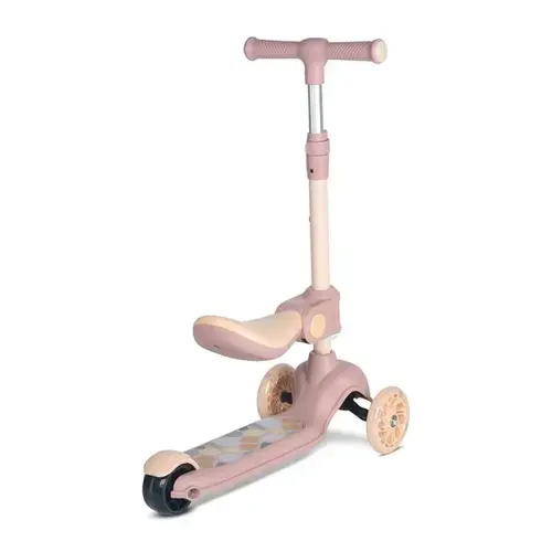 Trotineta Lorelli Jetster Plus, 3 ani+, pana la 20 kg, scaun pliabil si reglabil 4 pozitii, roti PU cu luminite, Bej