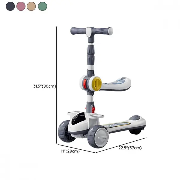Trotineta multifunctionala 4 in 1 pentru copii Nichiduta Khaki, pliabila, roti pivotante 360, lumini si muzica, sezut rabatabil, ghidon reglabil pe inaltime, maner parinte reglabil, pliere rapida
